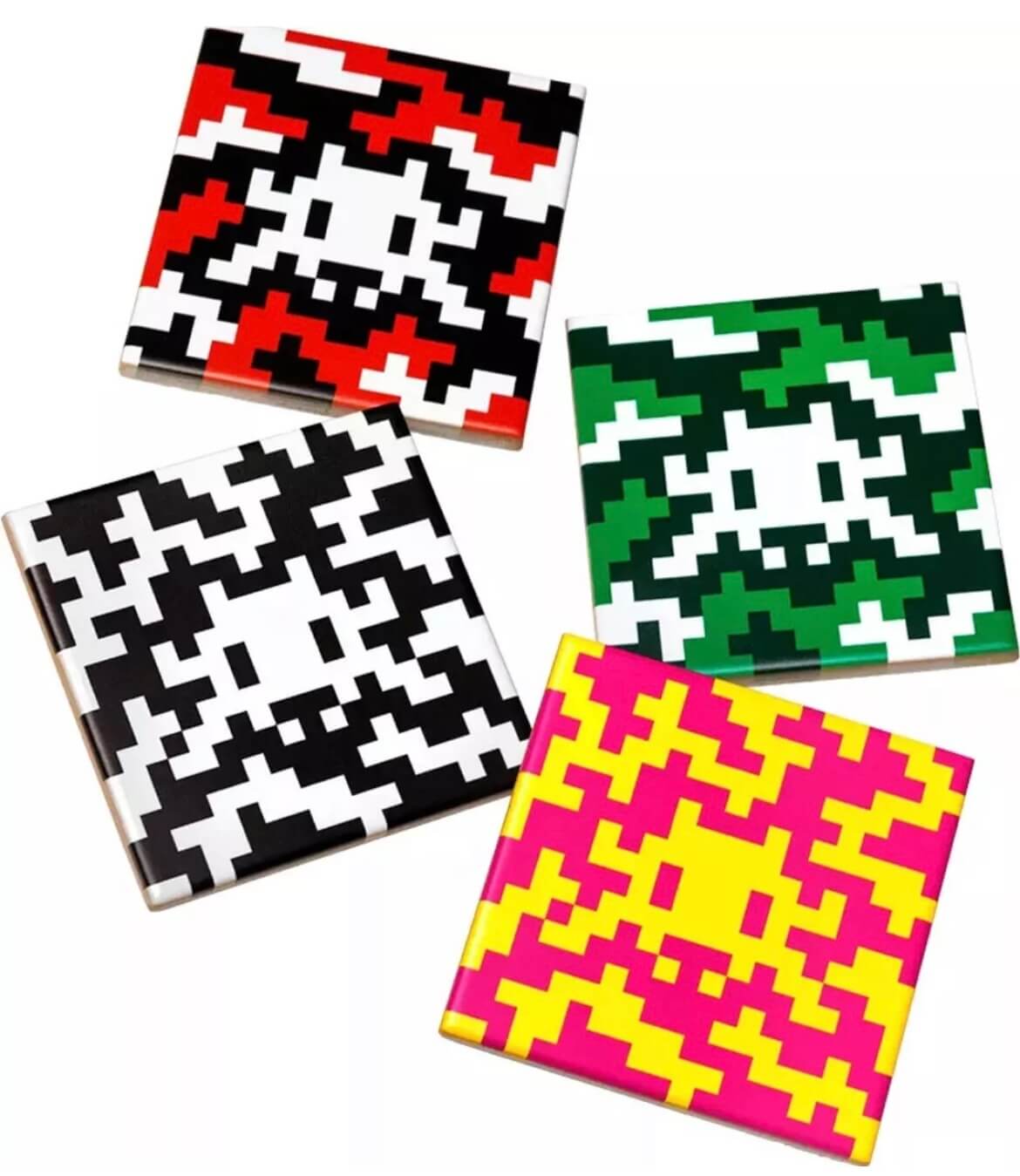 Invader Camo Tile インベーダー カモ タイル4枚セット　アート Invader Camo Tile インベーダー カモ タイル4枚セットアート